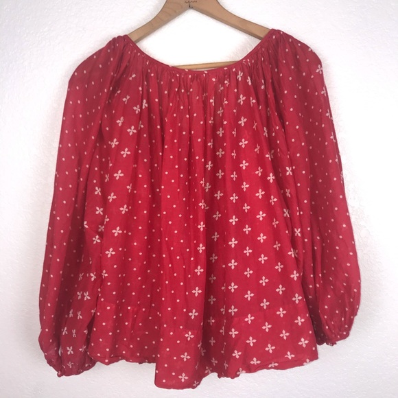 Anthro Kopal Balloon Cotton Peasant Blouse Luna - Picture 5 of 8